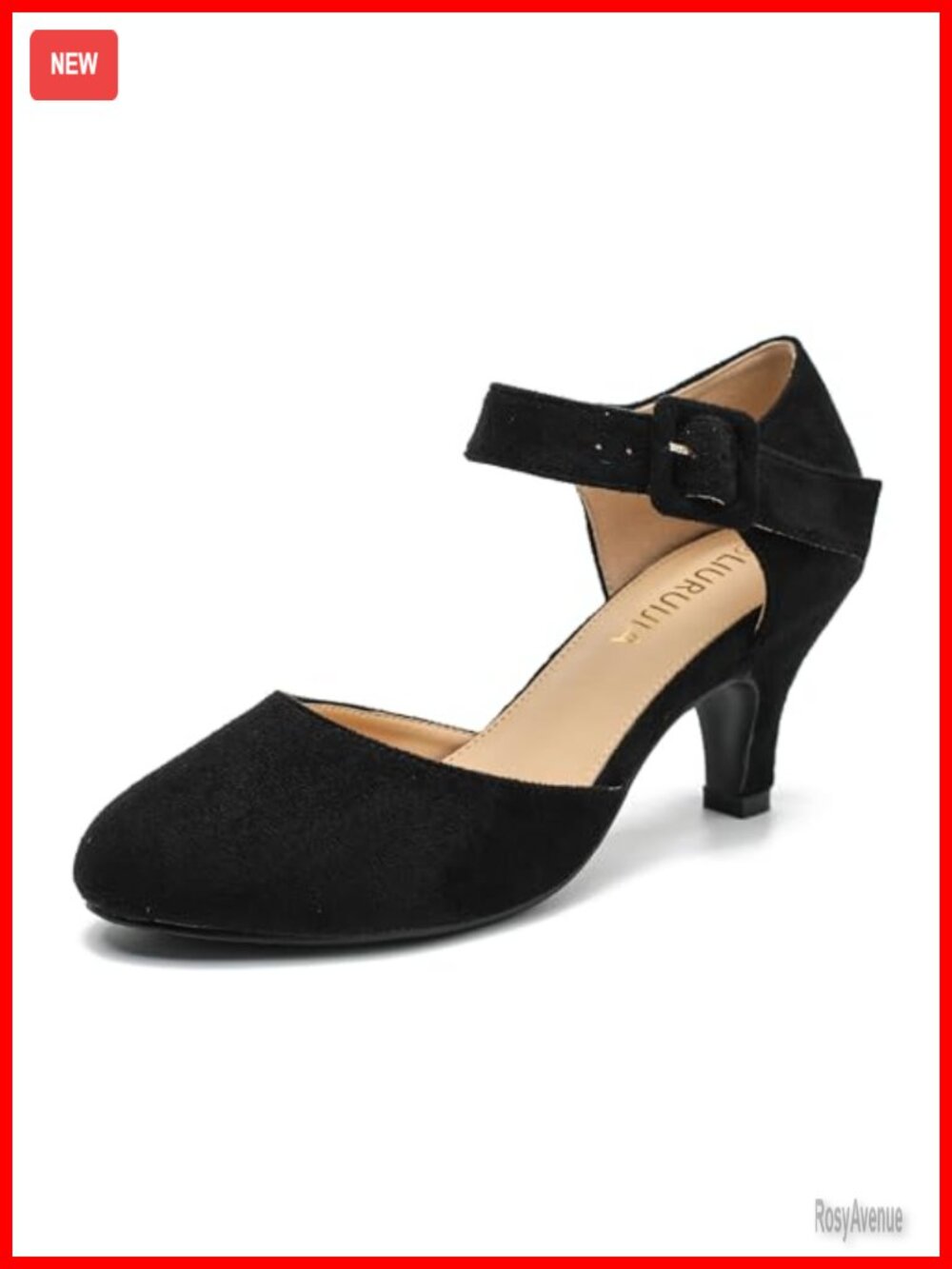 Kitten Heel Mary Jane Pumps Closed Toe Velvet Dress Shoes